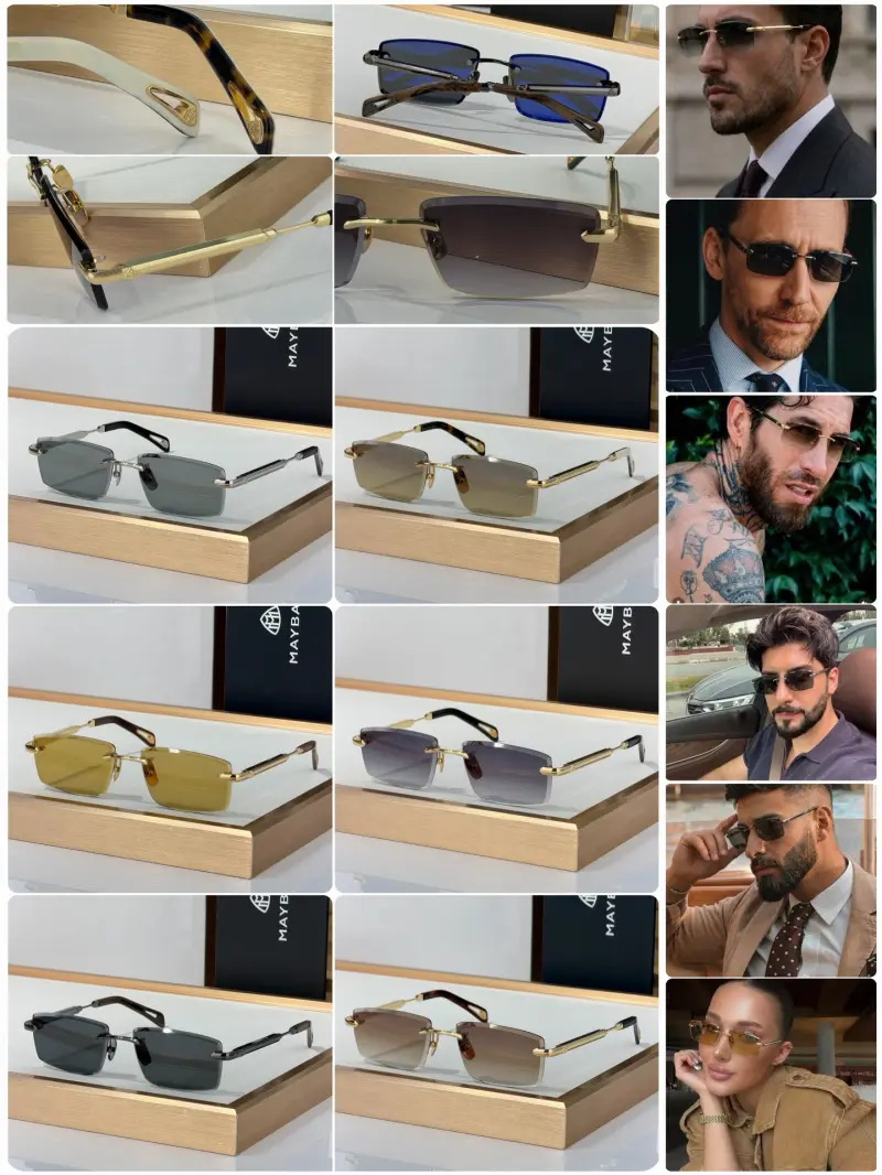 MAYBACH THE VENST rectangle designer sunglasses colorway 01, catalogue view 1