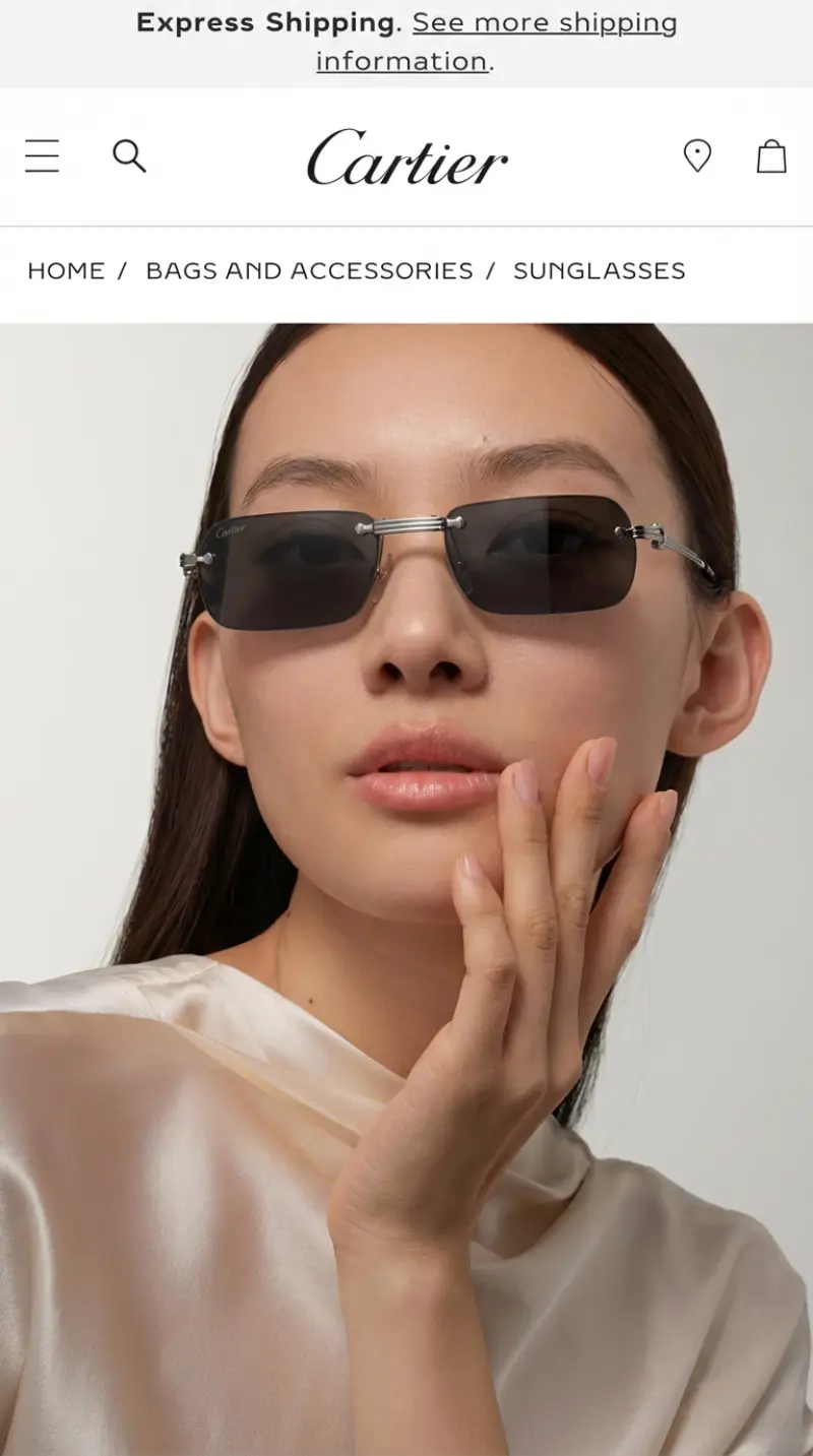 CARTIER PREMI designer sunglasses colorway 01, catalogue view 1