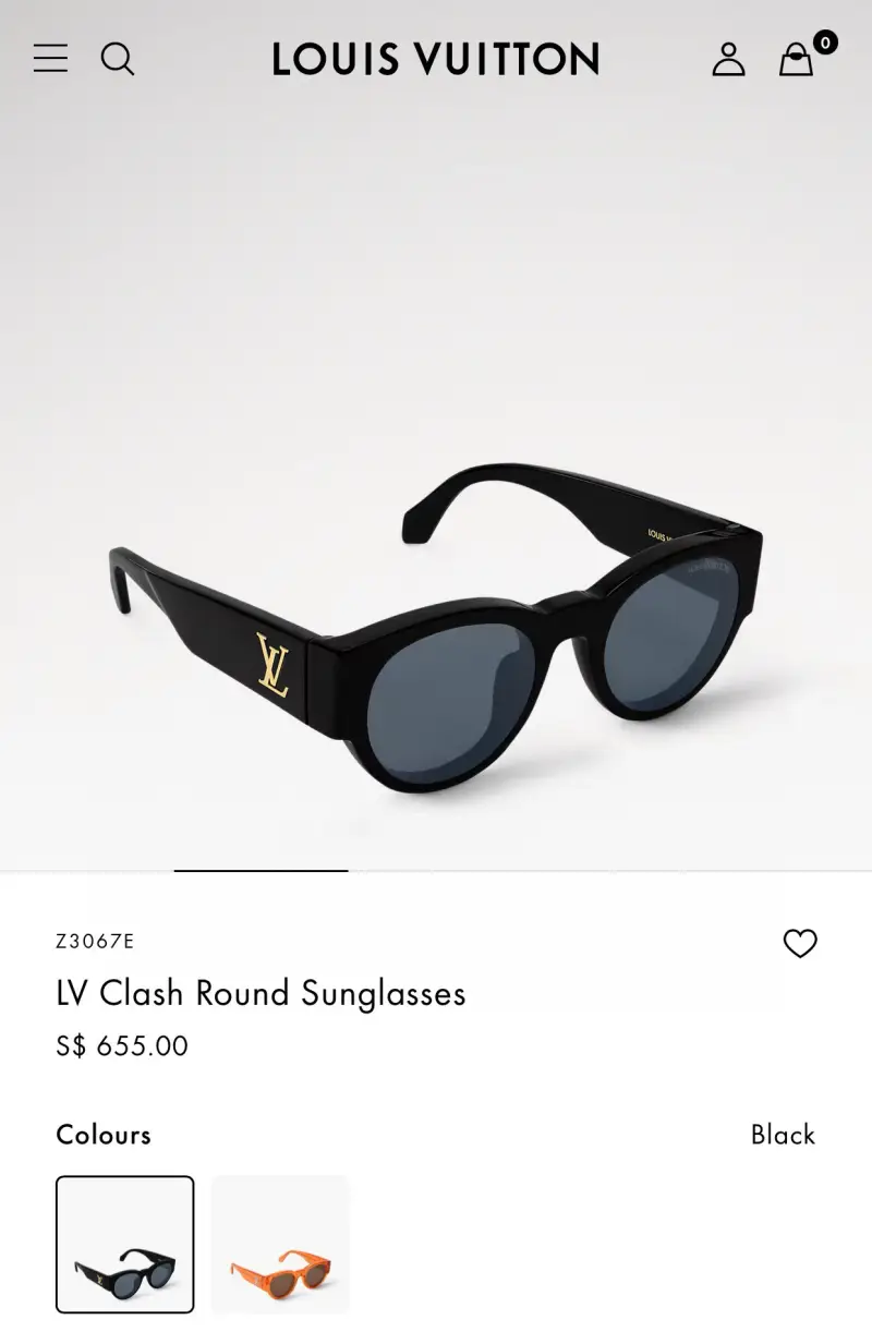 LOUIS VUITTON Z3115E designer sunglasses colorway 01, catalogue view 1