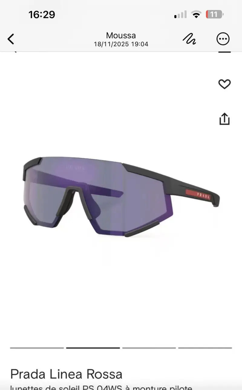 PRADA SPS 04W wraparound designer sunglasses colorway 01, catalogue view 1