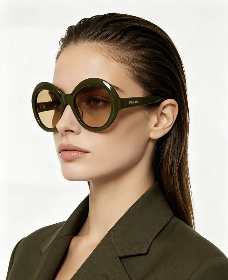 PRADA PR D08SU round designer sunglasses colorway 01, catalogue view 1