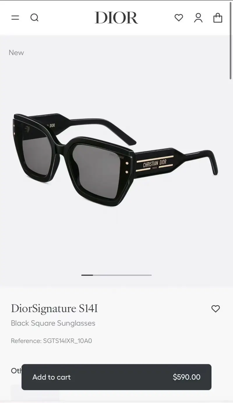 DIOR DIORSIGNATURES14F designer sunglasses colorway 01, catalogue view 1