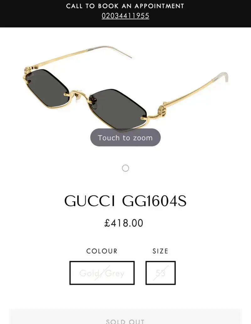 GUCCI GG1604S designer sunglasses colorway 10, catalogue view 1