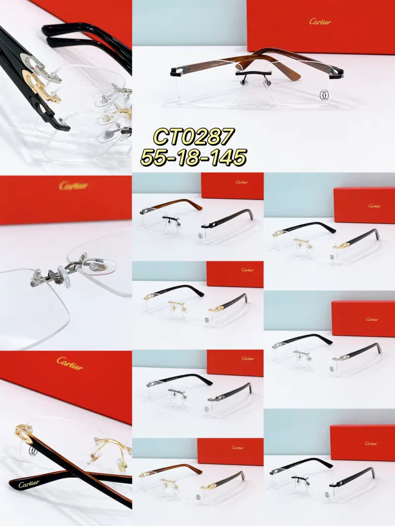 CARTIER CT0287O rimless designer sunglasses colorway 02, catalogue view 1