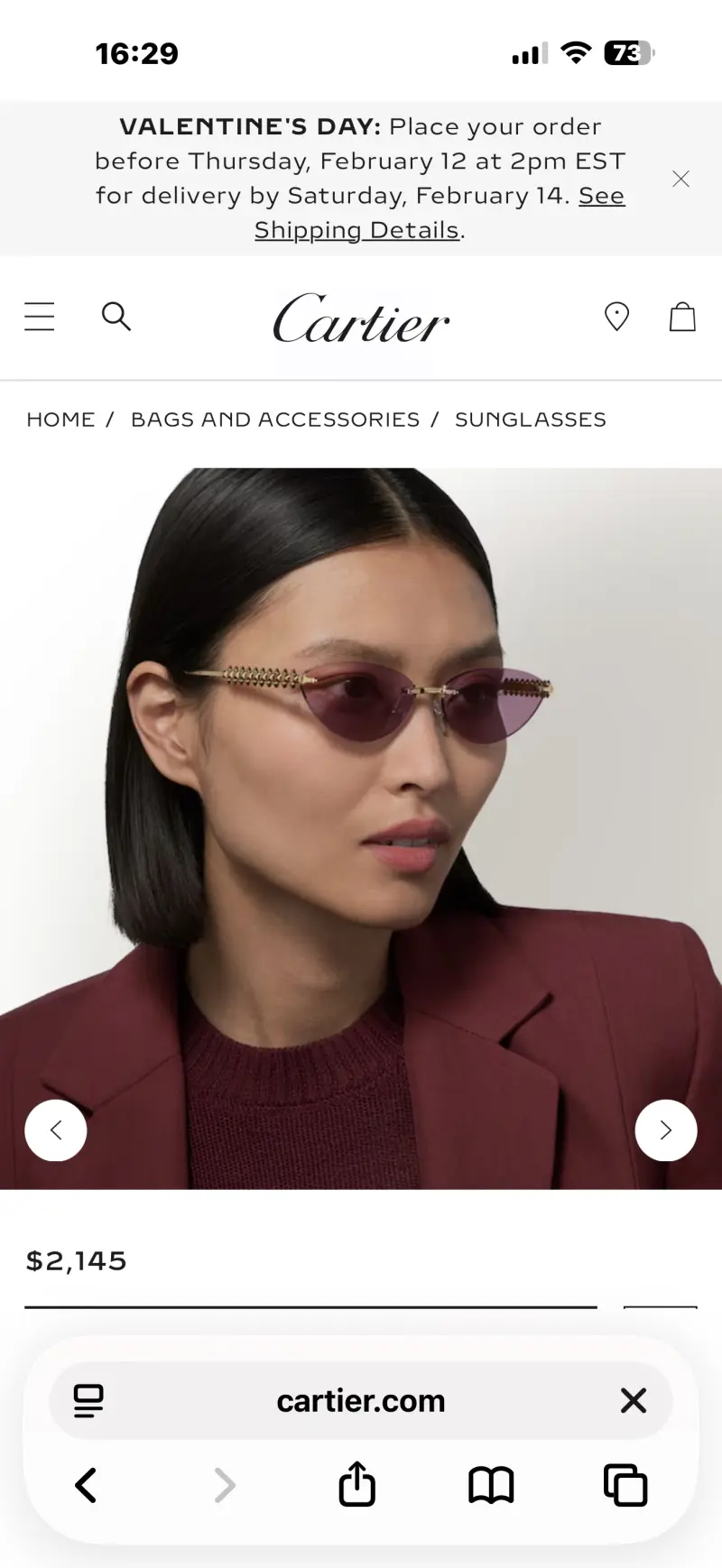 CARTIER CT0543S rimless designer sunglasses colorway 03, catalogue view 1