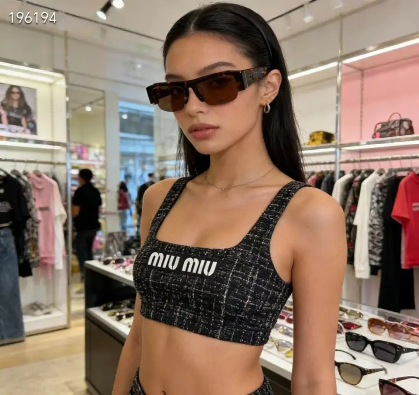 MIU MIU SMUB07S rectangle designer sunglasses colorway 03, catalogue view 1