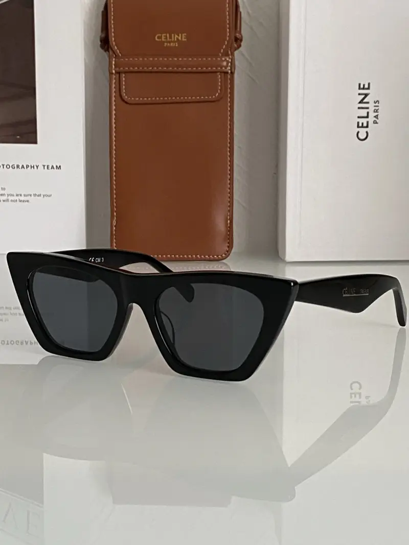 CELINE CL41468/S rectangle designer sunglasses colorway 01, catalogue view 1