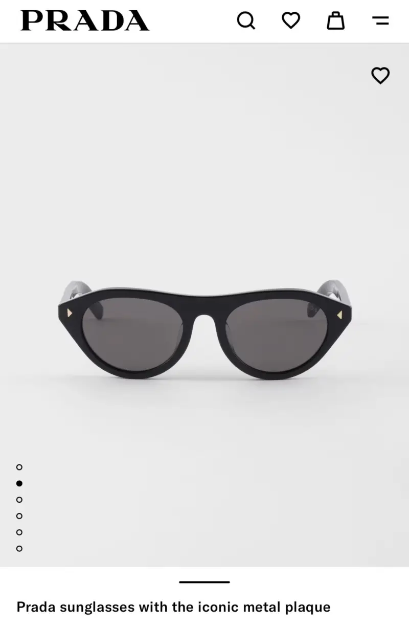 PRADA PRB15S rectangle designer sunglasses colorway 01, catalogue view 1