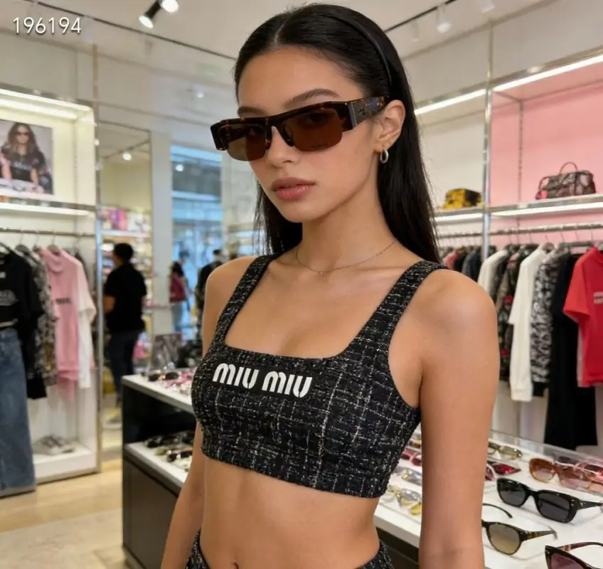 MIU MIU SMUB07S rectangle designer sunglasses colorway 04, catalogue view 1