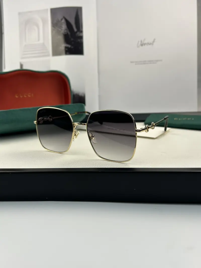 GUCCI GG0879S rimless designer sunglasses colorway 01, catalogue view 1