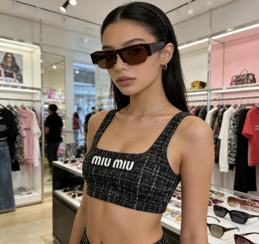 MIU MIU SMUB07 rectangle designer sunglasses colorway 01, catalogue view 1