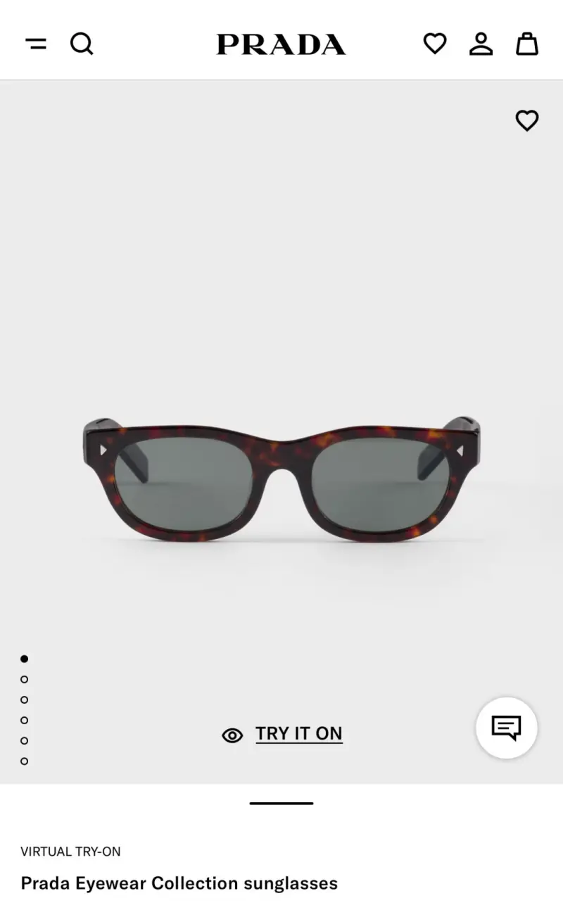PRADA SPR C09 rectangle designer sunglasses colorway 01, catalogue view 1