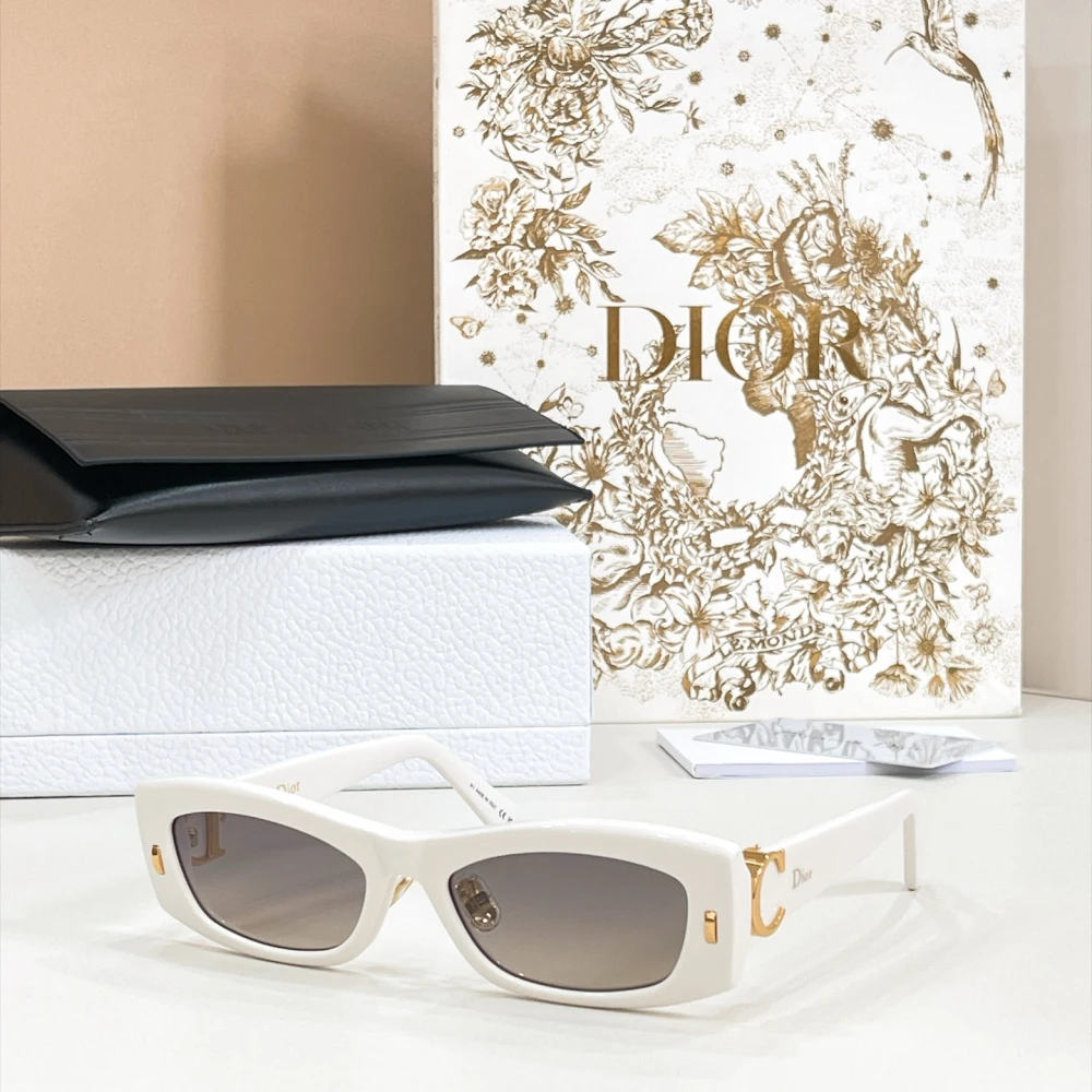 Dior Initials S1F white rectangular sunglasses