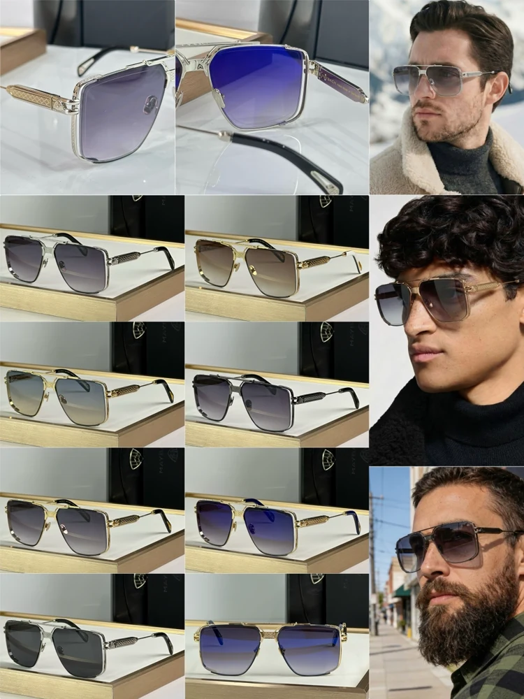 Maybach The Dawn oversized metal aviator sunglasses
