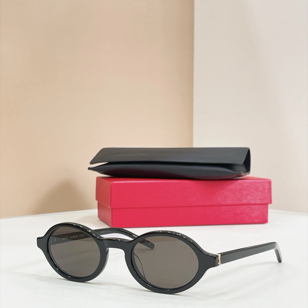 Saint Laurent SL M161 black oval sunglasses